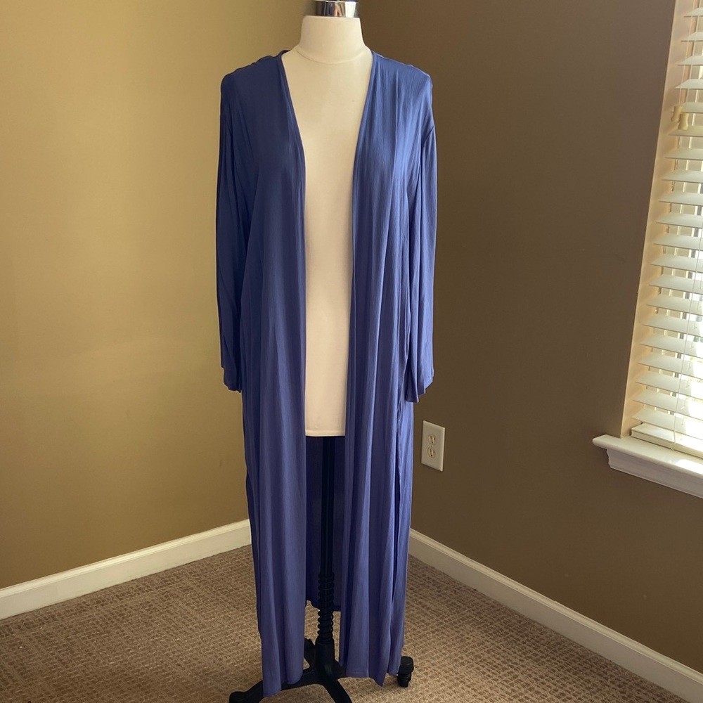 Women’s Blue Lightweight Cardigan Duster- NWOT‎ Sizes S-L Minimalist 
Coastal